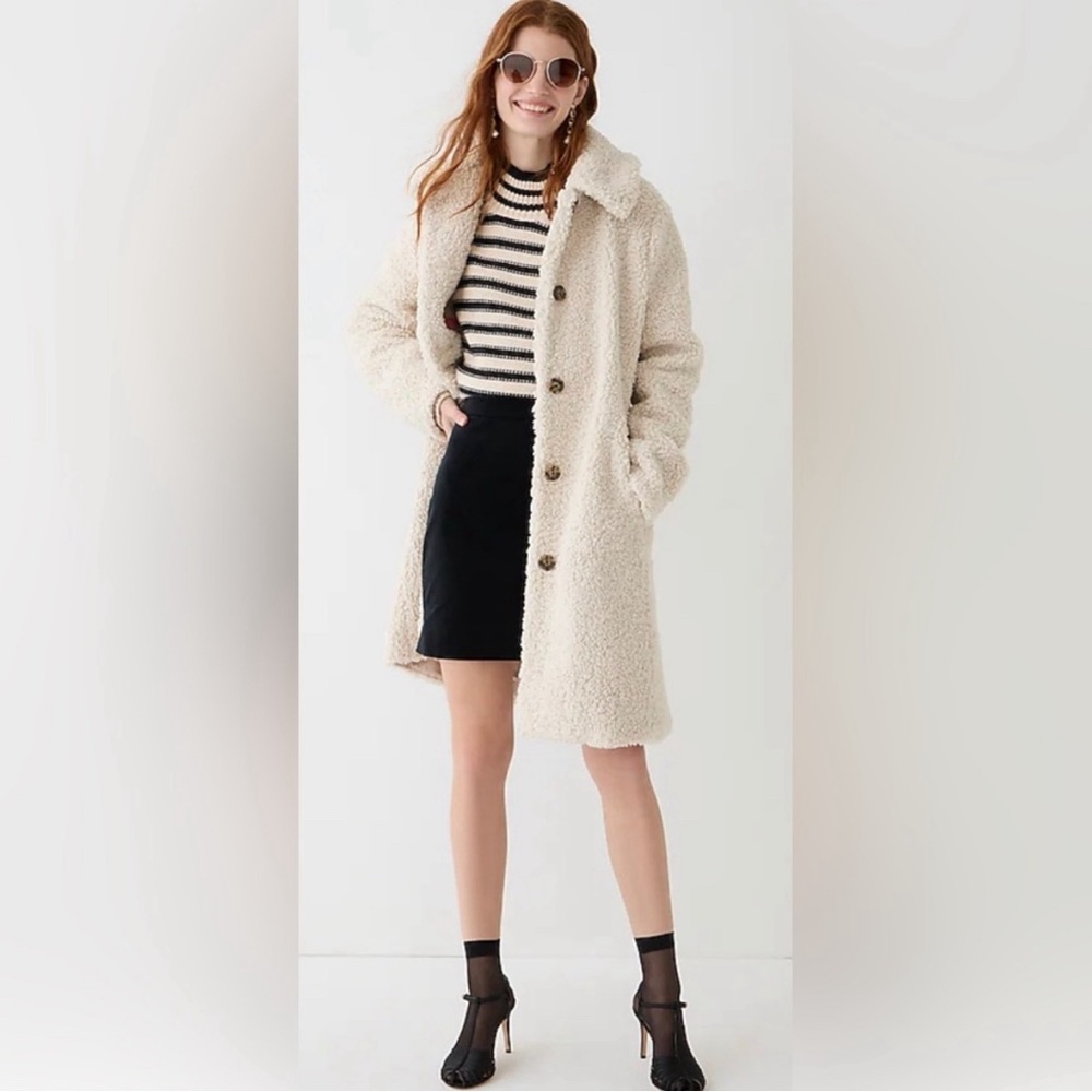 J. Crew Teddy Sherpa Lady Coat - Size XL